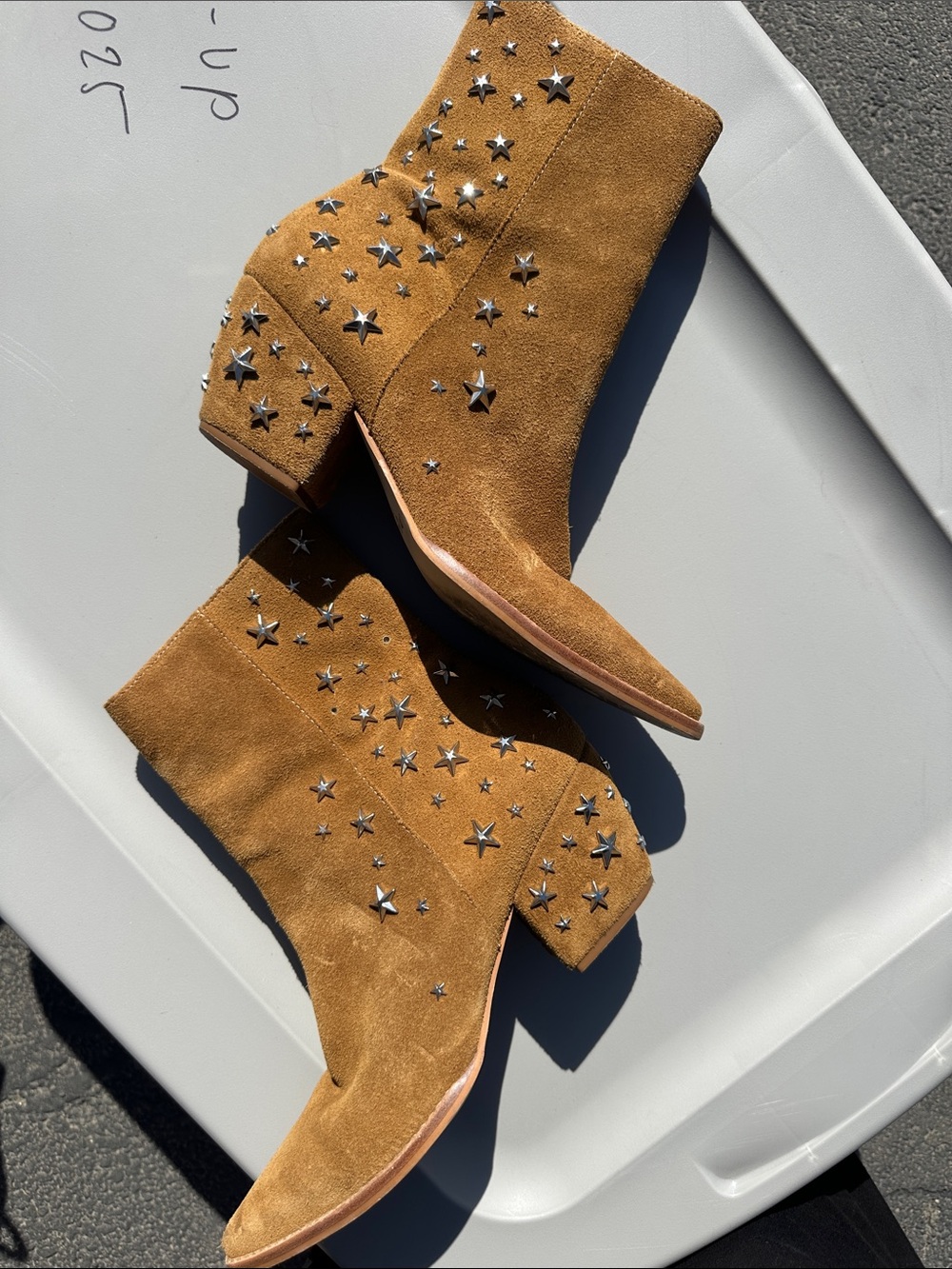 Matisse Tan Suede Pointed-Toe Ankle Booties